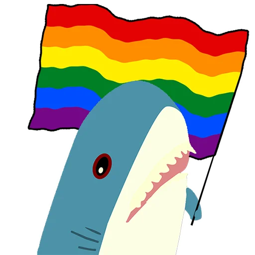 :blahaj_holding_rainbow_flag: