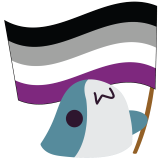 :BlahajWavingAsexualFlag: