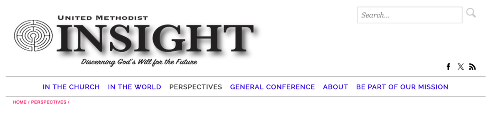 Header for the United Methodist Insight webpage, with the tagline, "Discerning God's Will for the Future".