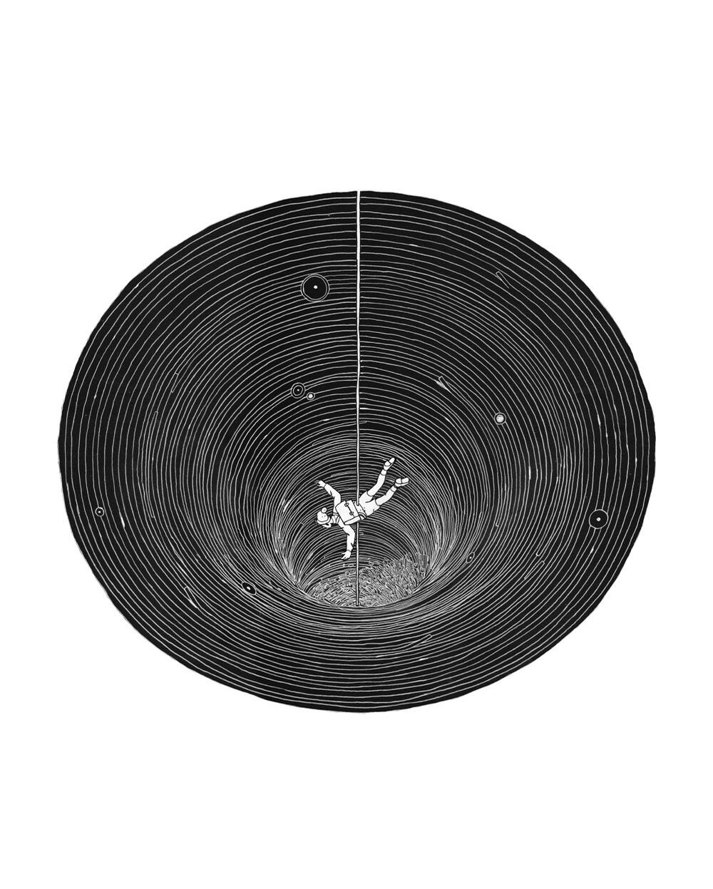 portal of hyperspace whorl swallowing intrepid explorer — illustration: artist unknown
